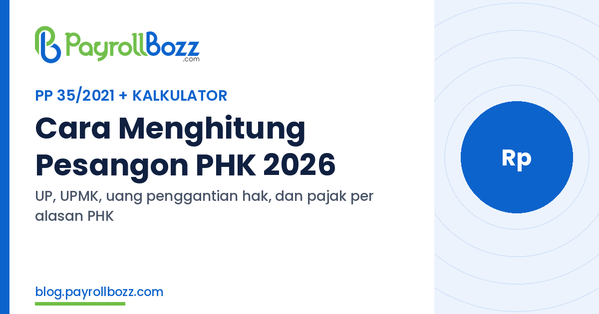 Cara menghitung pesangon PHK 2026 sesuai PP 35/2021: uang pesangon, UPMK, dan uang penggantian hak